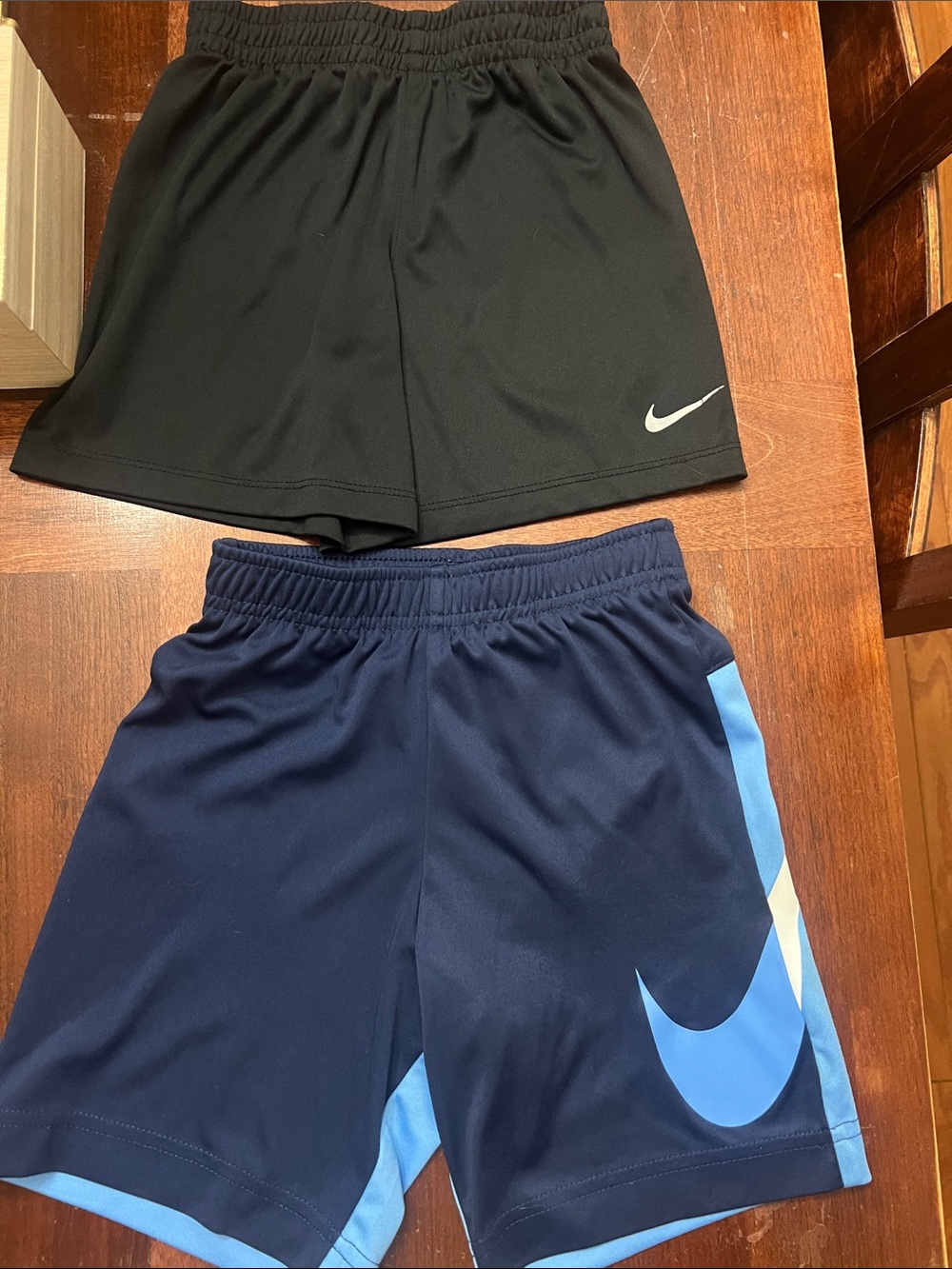 Nike Kids Black and Navy Athletic Shorts Set with Light Blue Accents size 4-5